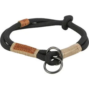 BE NORDIC halb einziehbares Halsband, schwarz/sand S: 35 cm/ 6 mm
